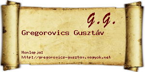 Gregorovics Gusztáv névjegykártya